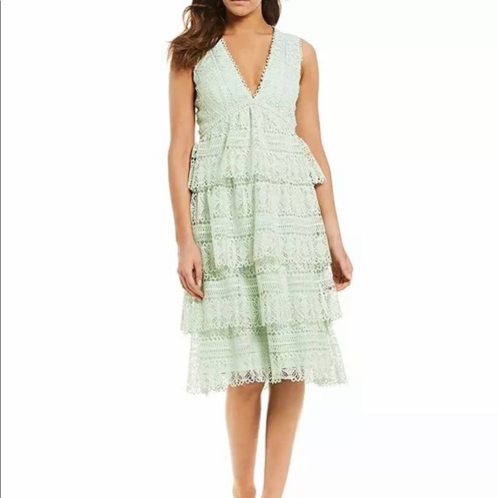 Gianni Bini sky v neck lace dress